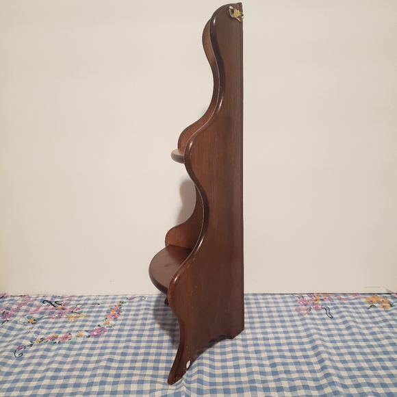 Vintage Wood 2 Tier Small Corner Shelf Curio Display Handmade - Picture 6 of 7